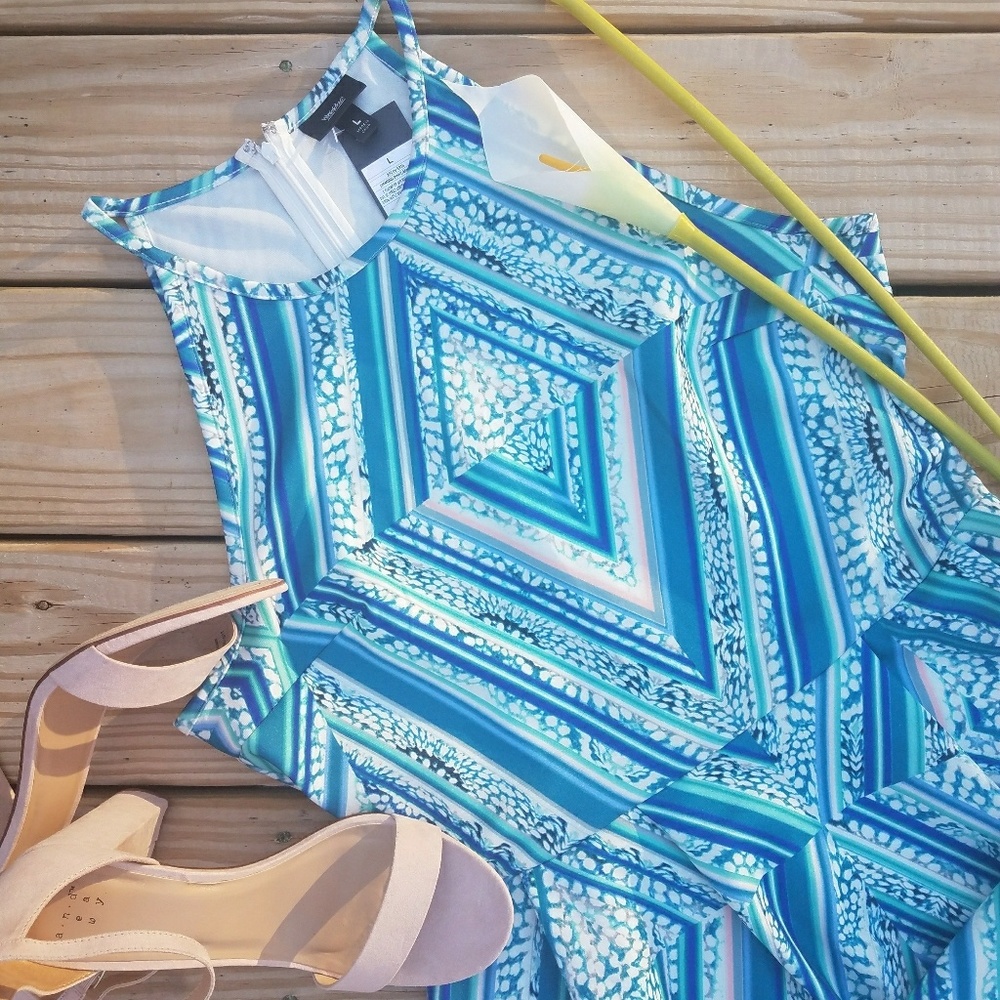 Blue Diamond Print Dress | Mossimo